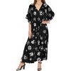 LA LEELA Women's Pirates Beach Slit Dress Cover Up Long Caftan Plus Size Kaftan Maxi Dresses for Women 2X-3X Cartoon Skull Vintage Black - 4 of 4