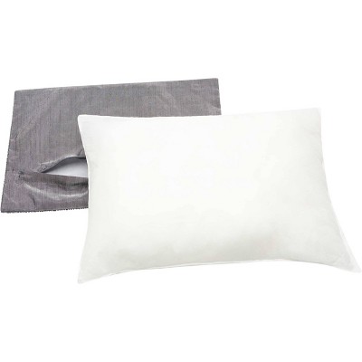 DECORATIVE DUCK FEATHER THROW/OBLONG PILLOWS, SET of 2, WHITE