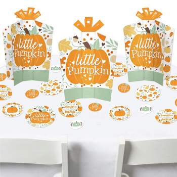 Big Dot of Happiness Little Pumpkin - Fall Birthday Party or Baby Shower Decor and Confetti - Terrific Table Centerpiece Kit - Set of 30