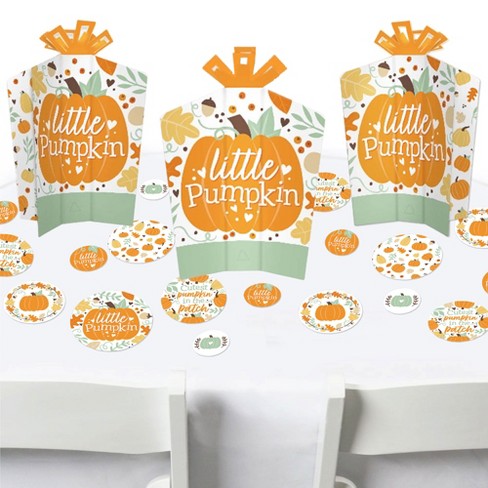 Big Dot of Happiness Little Pumpkin - Fall Birthday Party or Baby Shower  Decor and Confetti - Terrific Table Centerpiece Kit - Set of 30