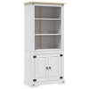 Side Cabinet White body and brown top Solid pinewood  vidaXL - 2 of 4