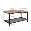 Coffee Table Living Room Tables with Mesh Shelf Rectangle Storage Easy to Assemble Side End Tables - 2 of 4