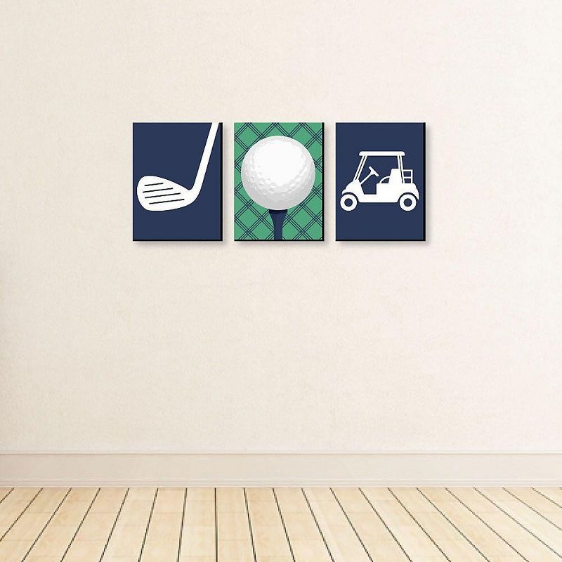 Big Dot of Happiness Par-Tee Time - Golf - Sports Nursery Wall Art, Kids Room Decor & Game Room Home Decor - 7.5 x 10 inches - Set of 3 Prints, 3 of 8