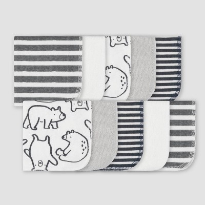Image of Gerber Baby Boys' 10pk Bear Washcloth Set - Cream
