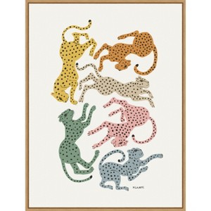 Amanti Art Colorful Cheetahs by Megan Galante Framed Canvas Wall Art - 1 of 4