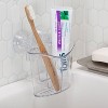 Clear Power Lock Suction Caddy with 2 Compartments - Bath Bliss: PET & PVC Material, Shower Organizer with Suction Mount - 3 of 3