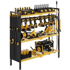 Hausource Standing Heavy Duty Power Tool Organizer with Charging Station 8 Drill Holder Adjustable - 1 of 4
