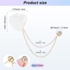 Unique Bargains Cloth Handmade Flower Lapel Pin with Gold Badge Tassel Chain Brooches 1.57 inch 1 Pc - 3 of 4