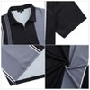 Mens Quick-Dry Active Polo Shirts Short Sleeve Quarter Zipper Polo Shirts Casual Striped Golf Shirts Tennis Daily Casual Collared T-Shirt - 4 of 4