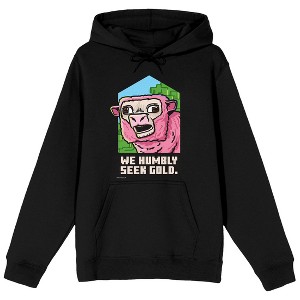 Minecraft We Humbly Seek Gold Adult Black Long Sleeve Hoodie-3XL - 1 of 3