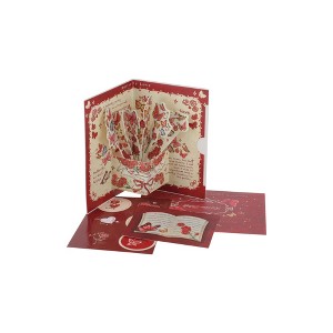 Unique Bargains Greeting Card Rose Butterfly Rose Butterfly Small Paper 5.5"x3.9"x0.4" 1 Pc - 1 of 4