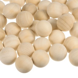 Unique Bargains Natural Small Wooden Round Balls for Crafts and DIY Projects 100 Pcs - 1 of 4