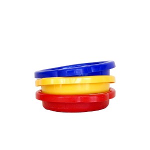 Spielstabil 3 Pack Small Sand Sieves (1 Red, 1 Blue, 1 Yellow Beach Sifter) - Made in Germany - 1 of 4