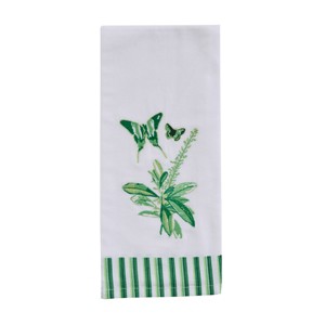 Patricia Heaton Home Green Butterfly Embroidered Dishtowel Set of 2 - 1 of 4