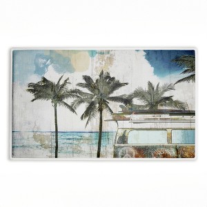 Stupell Industries Retro Van Summer Beach View Printed Plush Bath Mat And Bath Rug, Design By Sasha, 18"X30" - 1 of 4