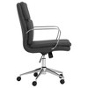 TiramisuBest Black Upholstered Height-Adjustable Rolling Office Chair with Chrome Frame & Contoured Design - 4 of 4