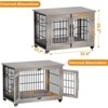 Gikpal Wooden Dog Crate Furniture, Stylish Dogs Kennel for Small to Extra Large, Double Door & A Cushion & 360°Wheel, Metal, Chew-Proof, Dog Cage - 2 of 4