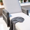 Outdoor Reclining Chaise Lounge with Armrests, All-Weather Wicker Patio Lounge Chair with Soft Removable Cushions, Perfect for Poolside and Garden - 4 of 4