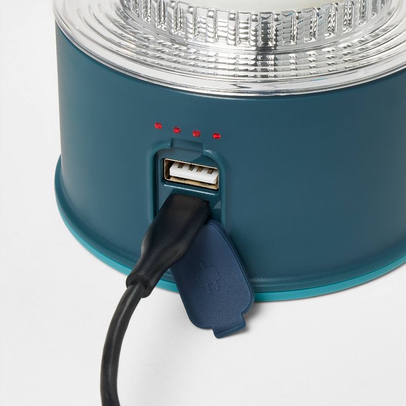 Rechargeable Large LED Portable Camp Lantern Teal Blue - Embark&#8482;️, 4 of 5