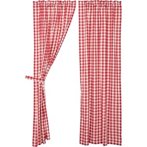 Annie Buffalo Red Check Panel Set of 2 84x40 - 1 of 4