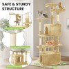 Modern Multicoloured Soft Plush Cat Tree Pet Tower with Comzy Top Perch, Fluffy Condo, Long Sisal Rope and Bottom Condo - 2 of 4