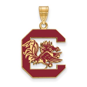 Black Bow Jewelry 14k Yellow Gold Plated Sterling Silver South Carolina Gamecocks NCAA Large Pendant - 1 of 3