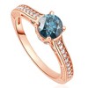 Pompeii3 1 1/4Ct Blue Diamond Vintage Engagement Ring 14k Rose Gold - 2 of 4