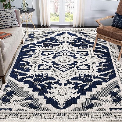 Non-Shedding Non Slip Area Rug, Medallion Textured Carpet, Vintage Floral Floor Carpet for Dining Room Home Office Playroom Dorm Living Room Bedroom