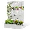 TOAOTBNBO Outdoor Planter Box with Square-Hole Trellis, Metal Raised Garden Bed for Climbing Plants, Galvanized Garden Box with Drainage Holes - 2 of 4