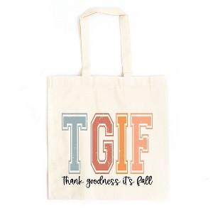 City Creek Prints Thank Goodness It's Fall Canvas Tote Bag - 15x16 - Natural - 1 of 2