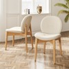 Tangkula 2PCS Wooden Dining Chairs Soft Boucle Upholstered Kitchen Chairs w/ Curved Seat - 3 of 4