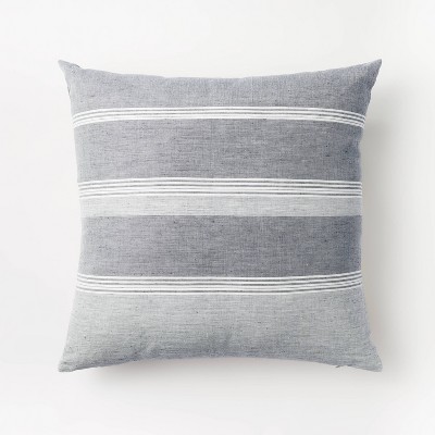 Oversized Woven Asymmetric Striped Square Throw Pillow Blue - Threshold™ designed with Studio McGee