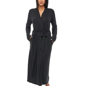 ADR Women's Classic Soft Knit Long Lounge Robe with Pockets - 1 of 4