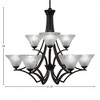 Toltec Lighting Zilo 9 - Light Chandelier in  Dark Granite with 7" Frosted Crystal Shade - 2 of 2