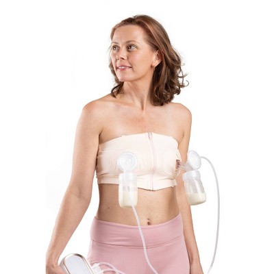 NEW Lansinoh, Simple Wishes Hands Free Pumping Bra,Neutral Pink