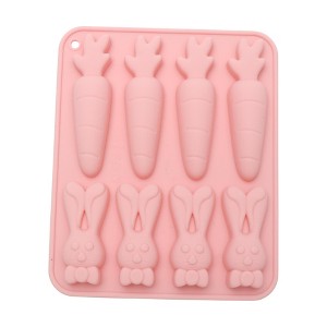 Unique Bargains Candy Moulds 8-Cavity Carrot Bunny Candy Mould Hand Wash 6.22"x5.12"x0.67" 1 Pc - 1 of 4