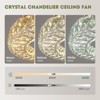 Ludomide 22" Flush Mount Ceiling Fan with Light, Modern Crystal Chandelier Fan, Smart 4-Light Color Change LED Fandelier, Low Profile Design - 4 of 4