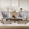 Foldable Dish Saucer Chair -  Rabbit Fur Comfy Lounge Chair with Metal Frame for Kids, Teens & Adults - Cozy Indoor Lazy Sofa - 4 of 4