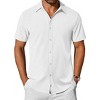 COOFANDY Mens Casual Shirts Short Sleeve Button Down Shirt Wrinkle Free Summer Shirt - 2 of 4