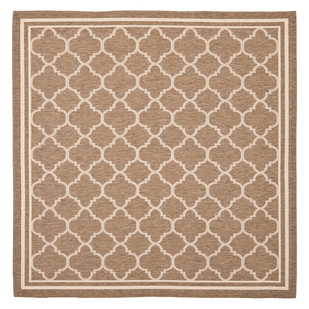 4' x 4' Square Renee Outdoor Rug Brown/Bone - Safavieh