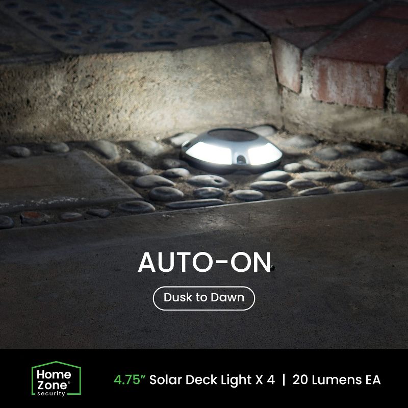 Home Zone Security® 10-Lumen-Each Solar LED Deck Lights, 4 Pack, 5 of 9
