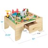 Wooden Train Set Table for Toddlers, 56pc Multi-Activity Table for Kids w/Toy Storage Drawer & Reversible Top - 2 of 4