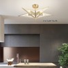 YIYIBYUS Modern 5-Light Gold Semi-Flush Mount Ceiling Light with Glass Shade - 3 of 4