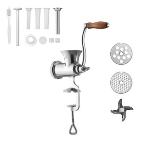 VEVOR Manual Meat Grinder, 304 Stainless Steel Hand Crank Meat Mincer with Steel Table Clamp, Sausage Stuffer, Silver - 1 of 4
