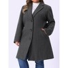 Women's Winter Notched Lapel Single Breasted with Pockets Pea Coats - Agnes Orinda - 2 of 4