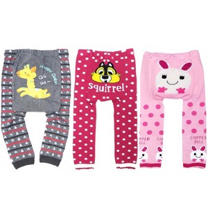 Wrapables Baby and Toddler Animal Leggings (Set of 3), 24 to 36 months, Happy Go Lucky - 1 of 4