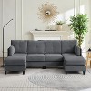 Mjkone 89" U Shaped Sectional Couches with Storage Ottoman - 3 of 4