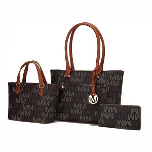 MKF Collection Lady II M Signature Large Tote, Small Tote & Wallet Set Vegan Leather, Stylish Women’s Handbag M Design by Mia K - 1 of 4