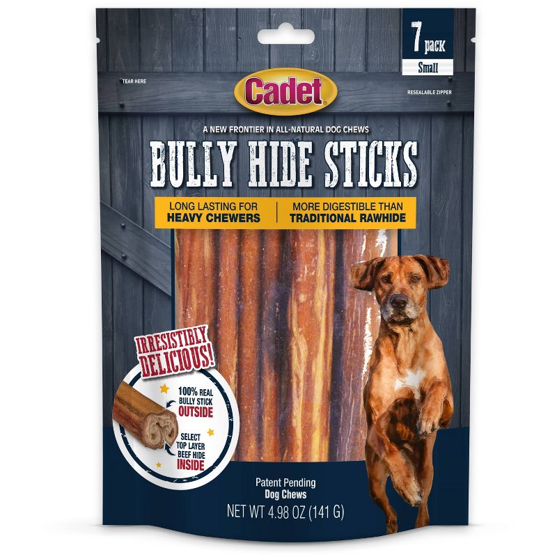 Cadet Bully Hide Sticks Beef Flavor Rawhide Dog Treats - S - 4.98oz/7ct, 1 of 7