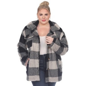 White Mark  Plus Size Plaid Shacket - 1 of 4